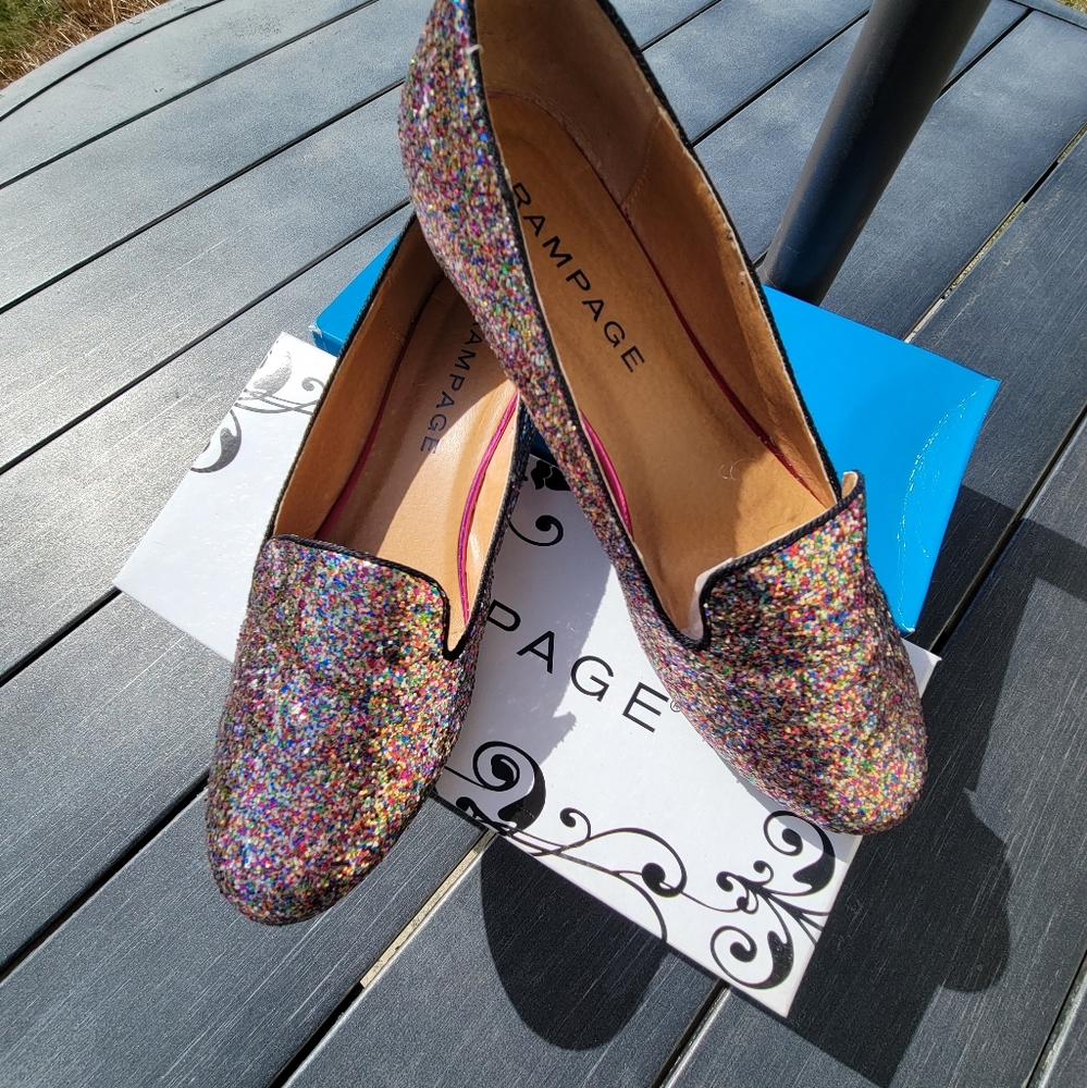 Rampage Glitter Slip-on Shoes Sparkly ~ GUC ~ Holiday Gear ~ 8…